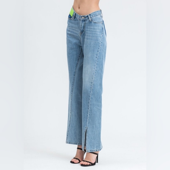 Ann Andelman Lizard Patch Denim Jeans - Picture 5 of 7